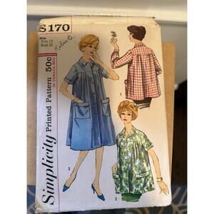 Vintage Simplicity 170 Smock Dress Pattern Misses 12 Bust 32 Uncut
